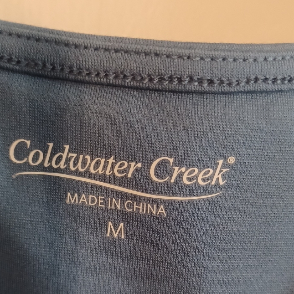 Coldwater Creek Blue A-line Dress Crew Neck Short Sleeve - Picture 2 of 4